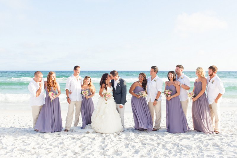 Purple and Gray Boho Chic Beach Wedding via TheELD.com
