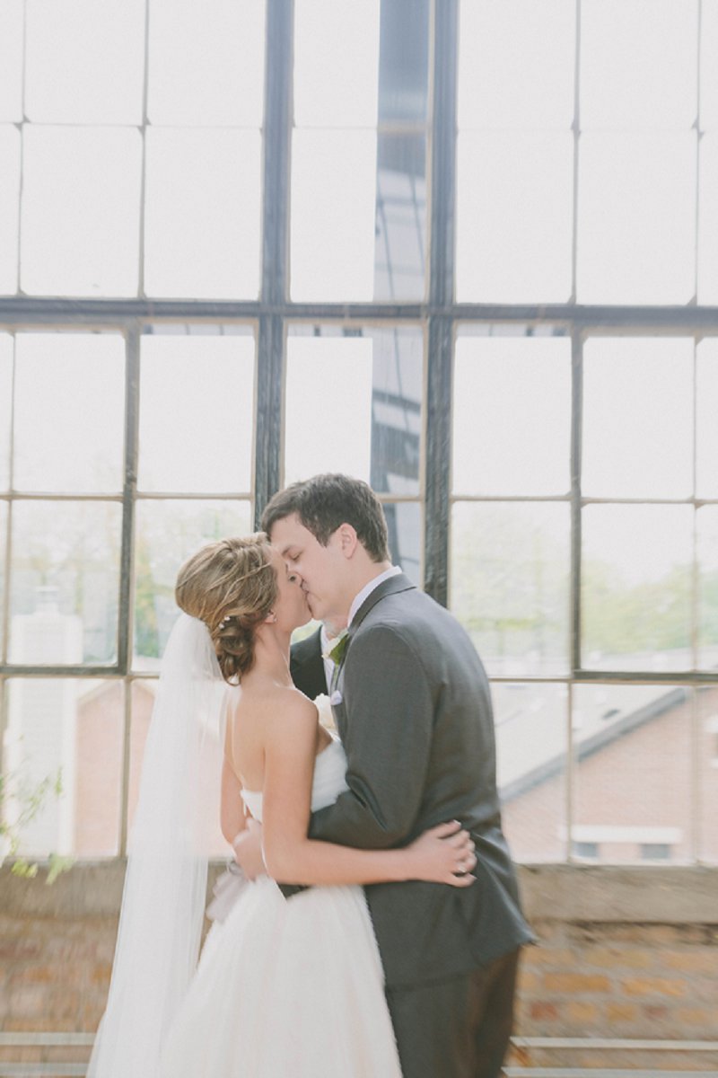 Pink and White Industrial Chic Chicago Wedding via TheELD.com
