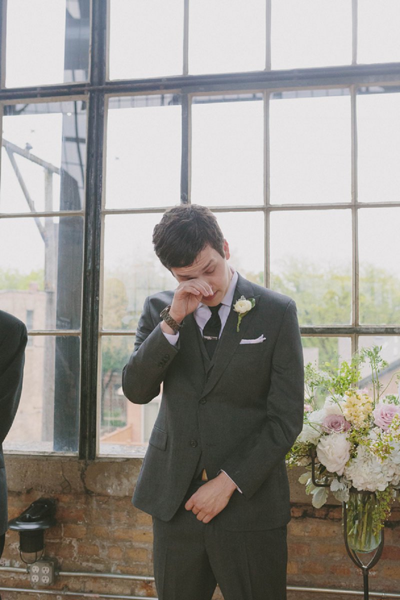 Pink and White Industrial Chic Chicago Wedding via TheELD.com