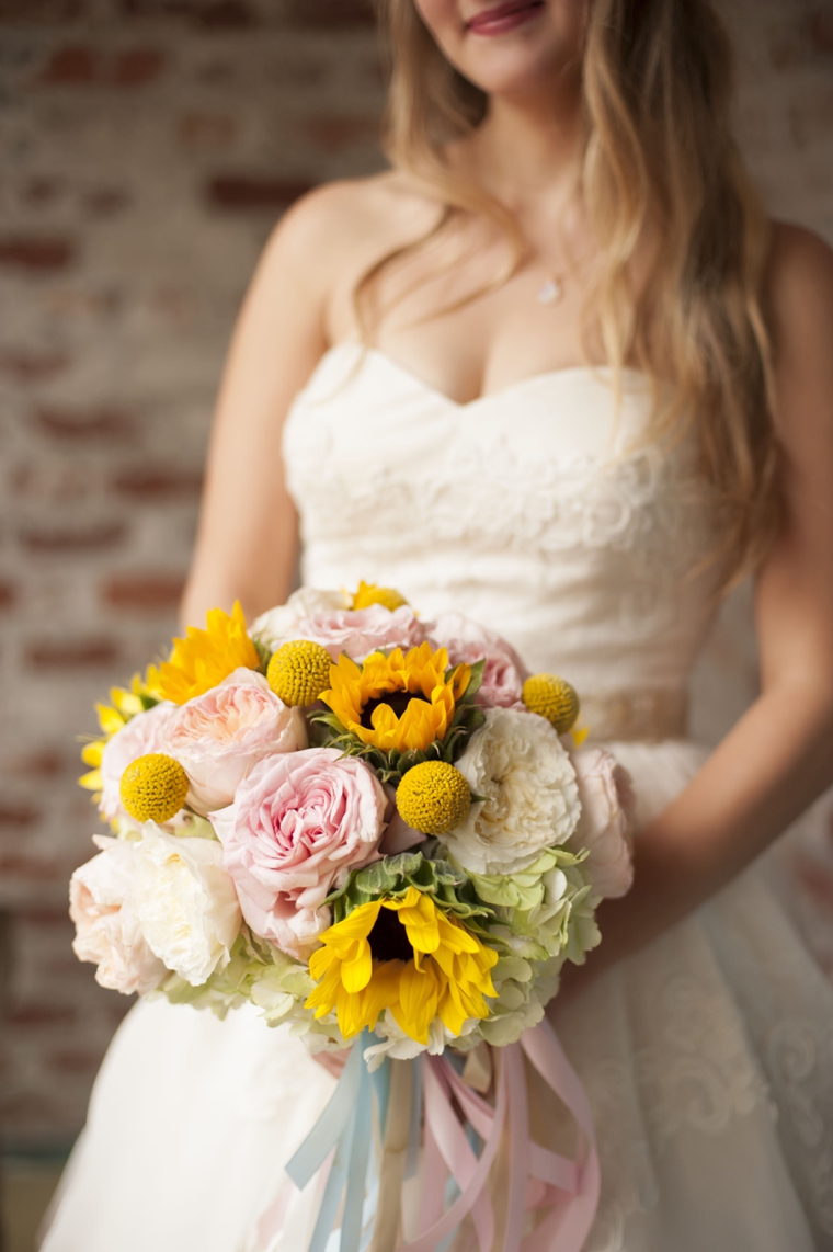 A Happy Eclectic Pink and Yellow Wedding via TheELD.com