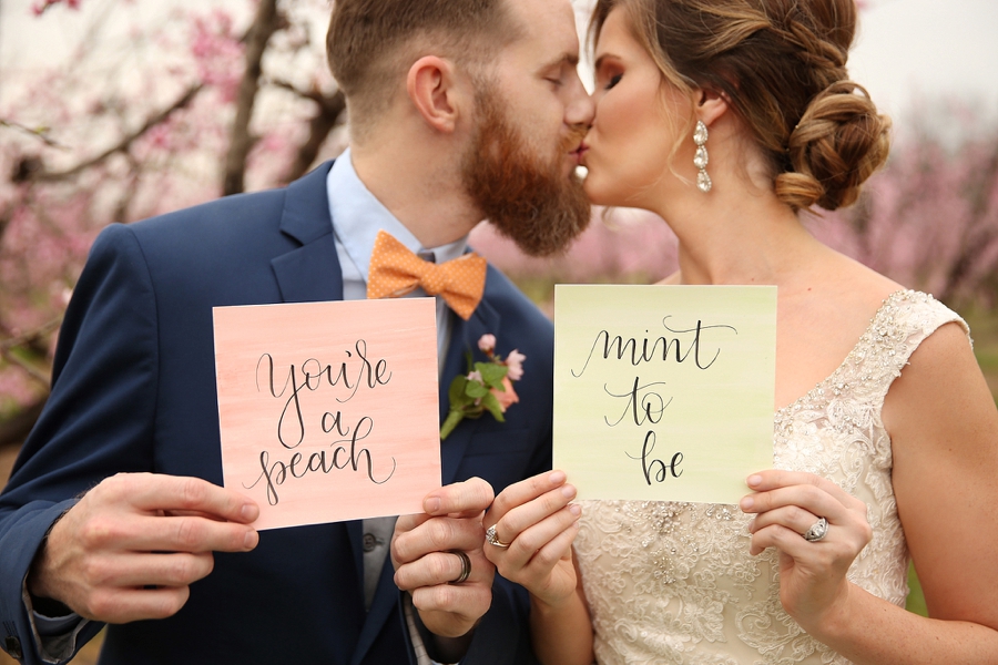 Peach Inspired Southern Wedding Ideas via TheELD.com