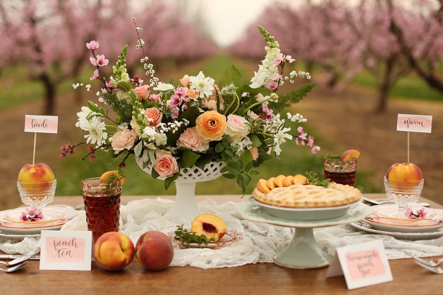 Peach Inspired Southern Wedding Ideas via TheELD.com