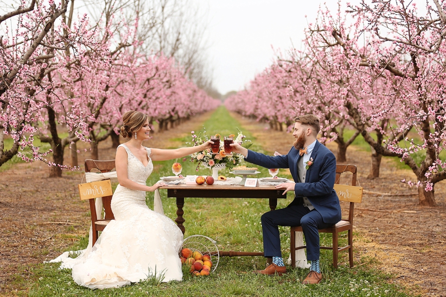 Peach Inspired Southern Wedding Ideas via TheELD.com