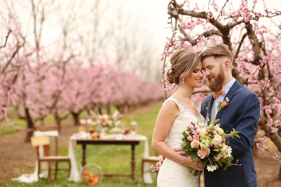 Peach Inspired Southern Wedding Ideas via TheELD.com