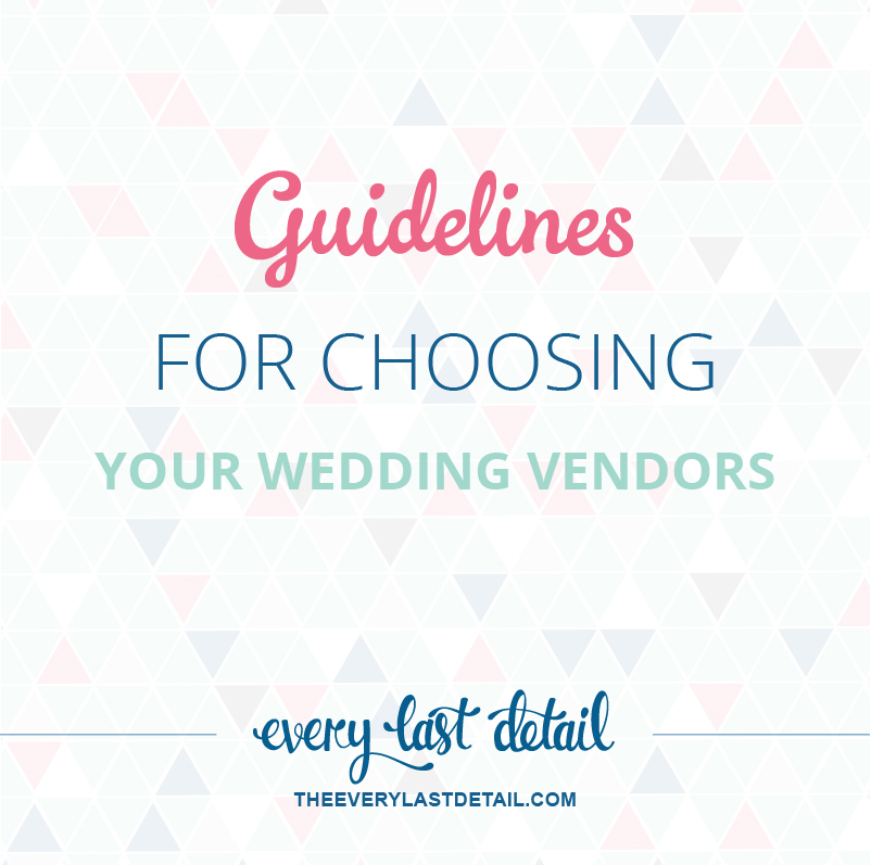 Guidelines For Choosing Your Wedding Vendors via TheELD.com