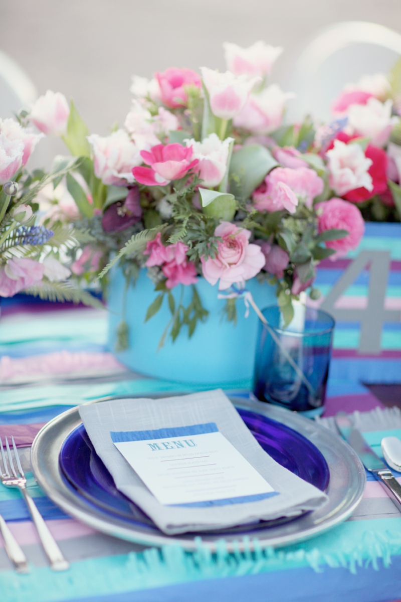 Modern Cobalt Blue & Plum Wedding Inspiration via TheELD.com