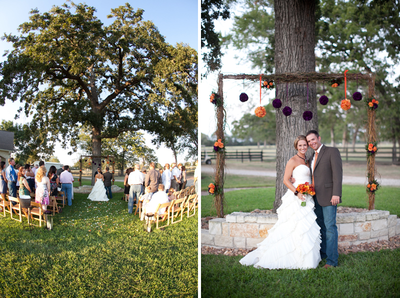 Orange and Purple Backyard Texas Wedding via TheELD.com