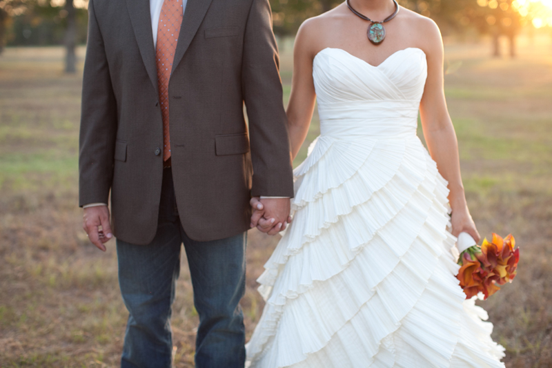 Orange and Purple Backyard Texas Wedding via TheELD.com