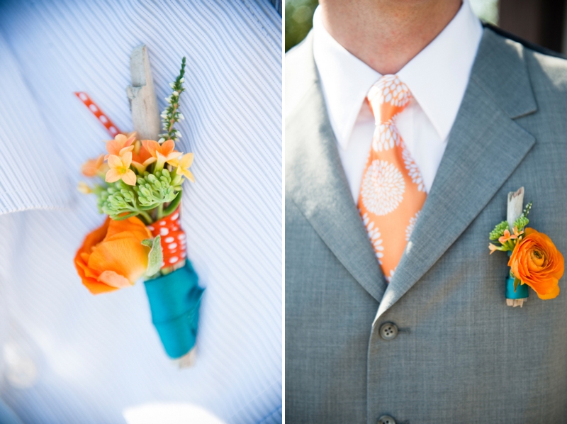 Modern Orange & Turquoise Beach Wedding via TheELD.com
