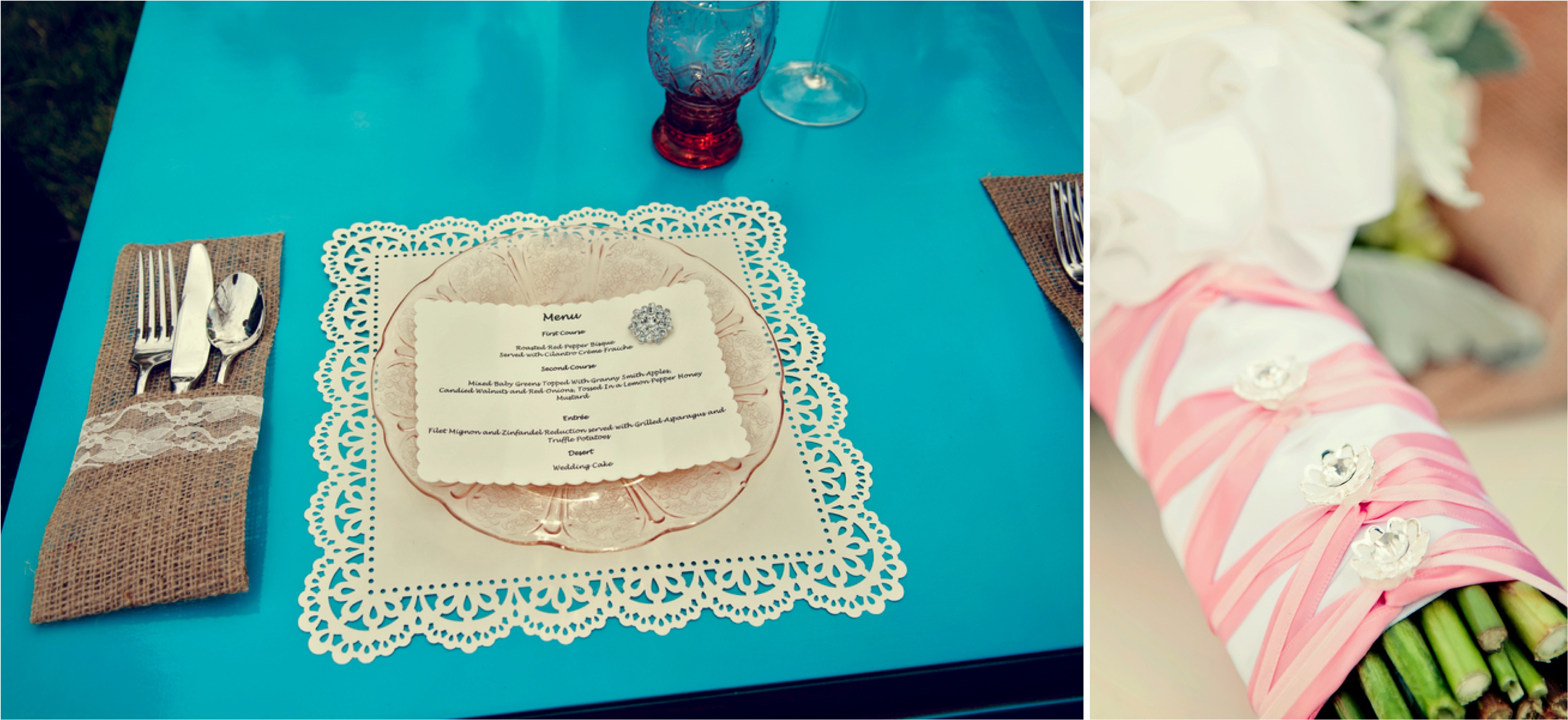 Pink & Turquoise Shabby Chic Wedding Inspiration via TheELD.com