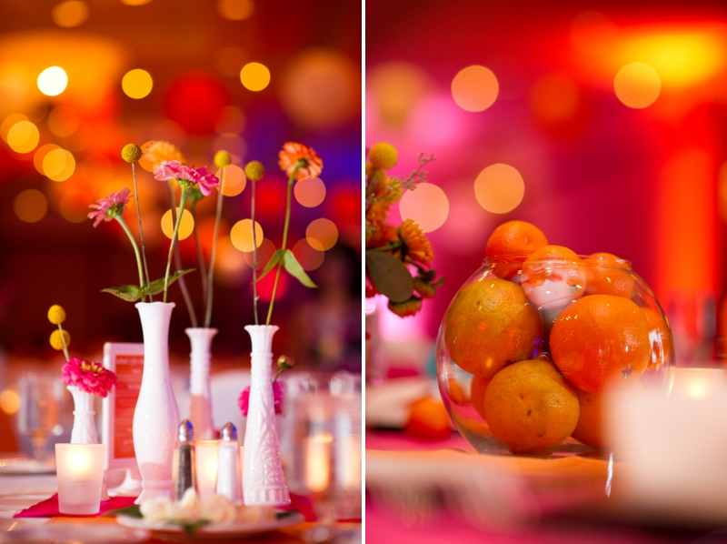 Pink & Orange Modern, Eclectic Wedding via TheELD.com