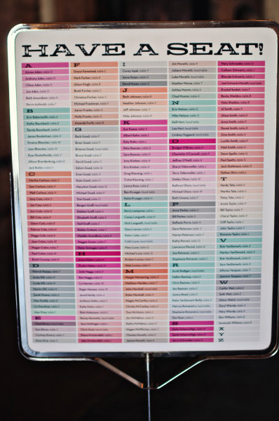 Detail To Love: Ombre Seating Chart via TheELD.com