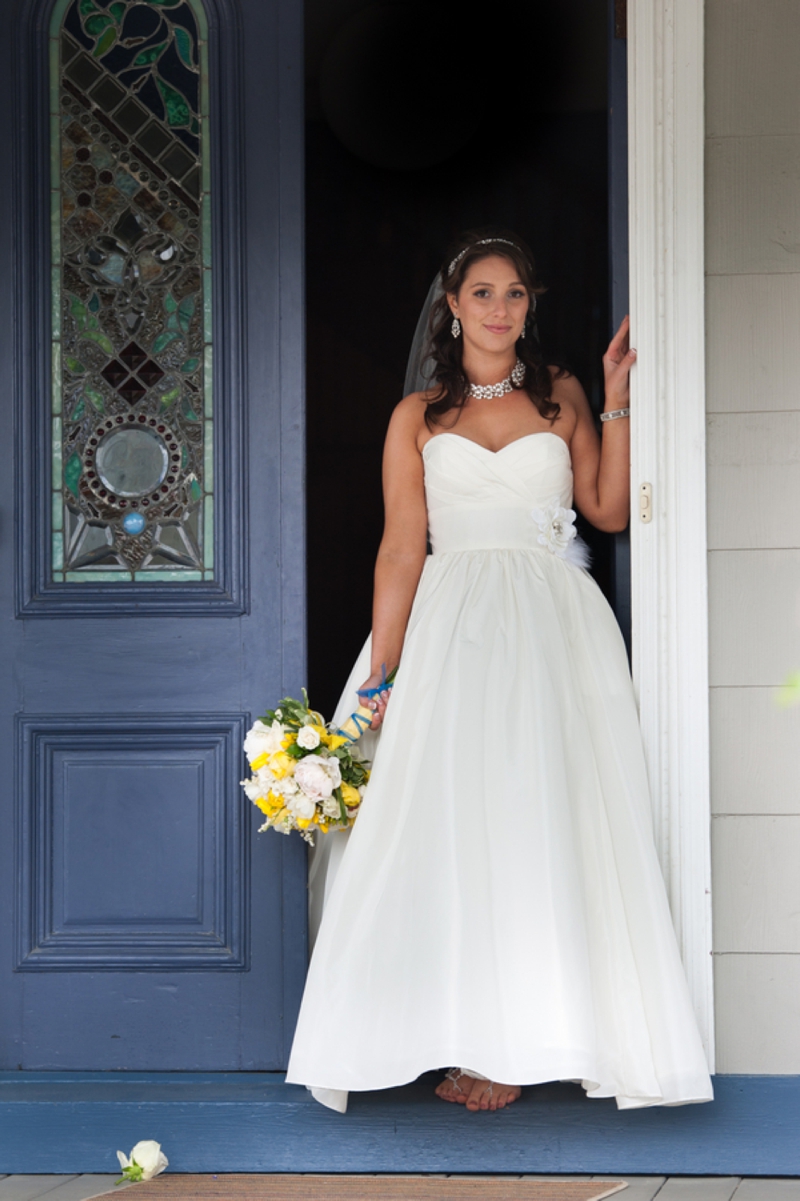 Yellow & Navy New Jersey Beach Wedding via TheELD.com