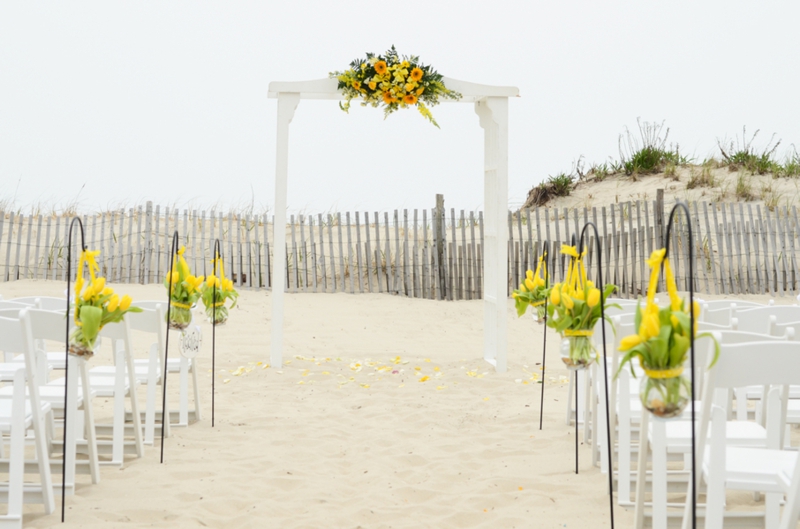 Yellow & Navy New Jersey Beach Wedding via TheELD.com