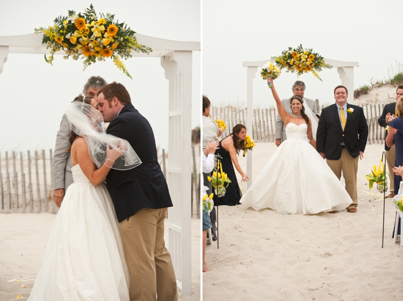 Yellow & Navy New Jersey Beach Wedding via TheELD.com