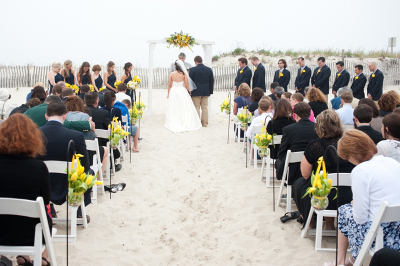 Yellow & Navy New Jersey Beach Wedding via TheELD.com