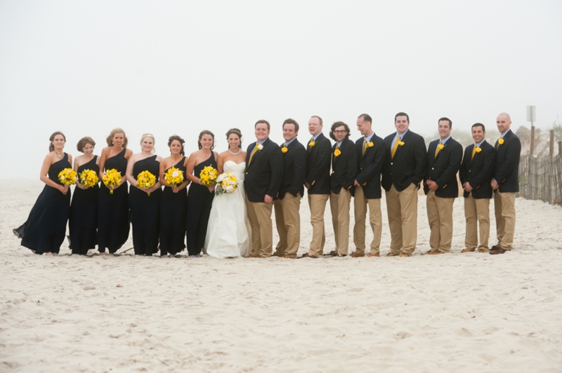 Yellow & Navy New Jersey Beach Wedding via TheELD.com