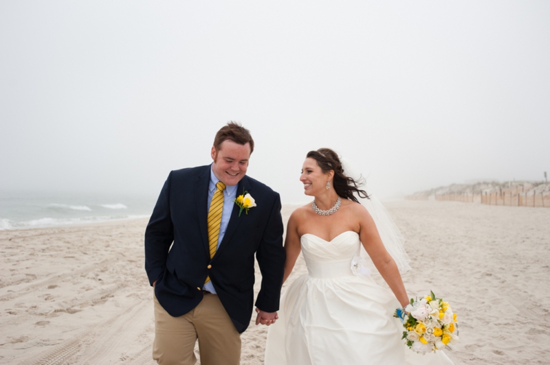 Yellow & Navy New Jersey Beach Wedding via TheELD.com