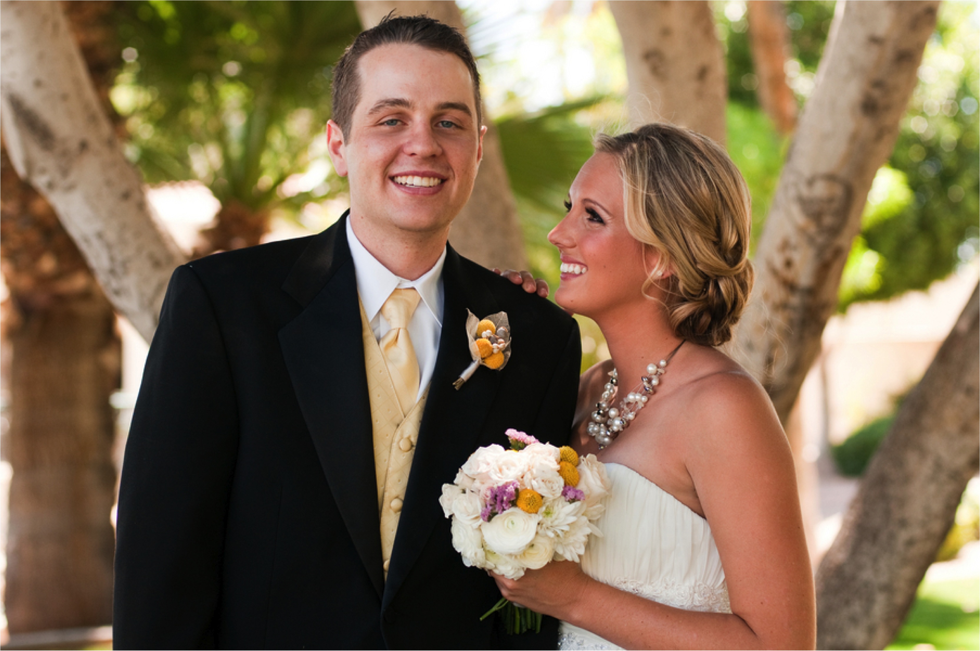 Yellow & White DIY Arizona Wedding via TheELD.com