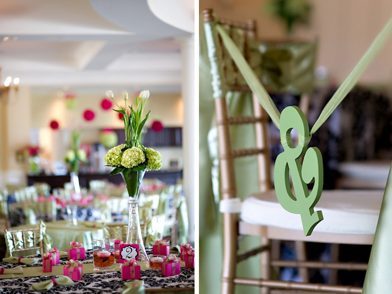 Elegant Apple Green and Fuchsia Wedding via TheELD.com