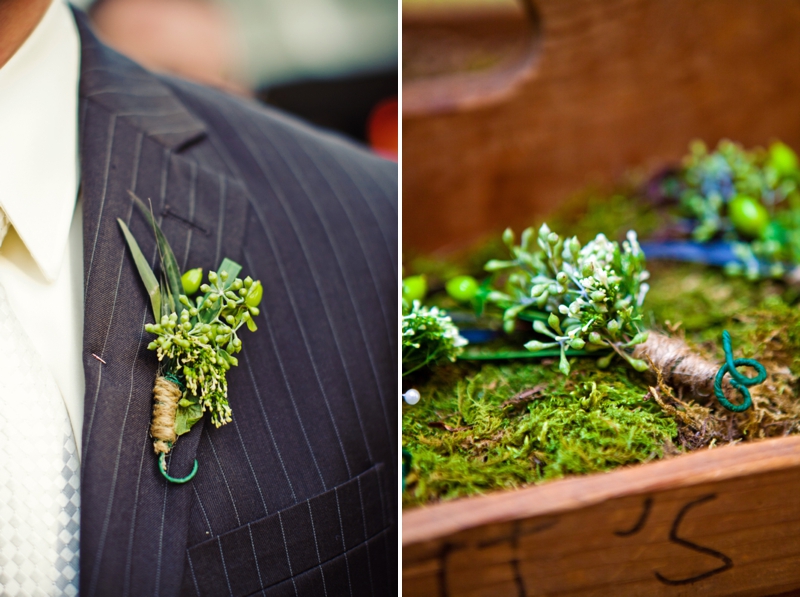 Modern, Elegant Green & Brown Fall Wedding via TheELD.com