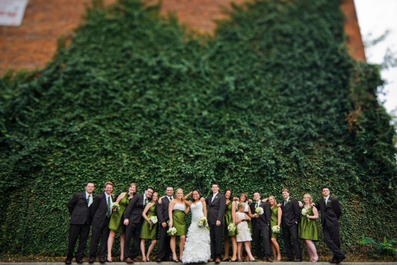 Modern, Elegant Green & Brown Fall Wedding via TheELD.com