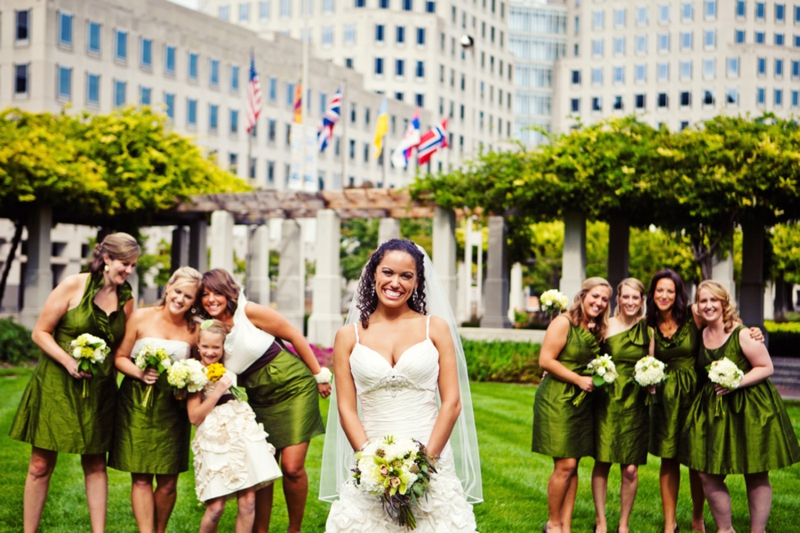 Modern, Elegant Green & Brown Fall Wedding via TheELD.com