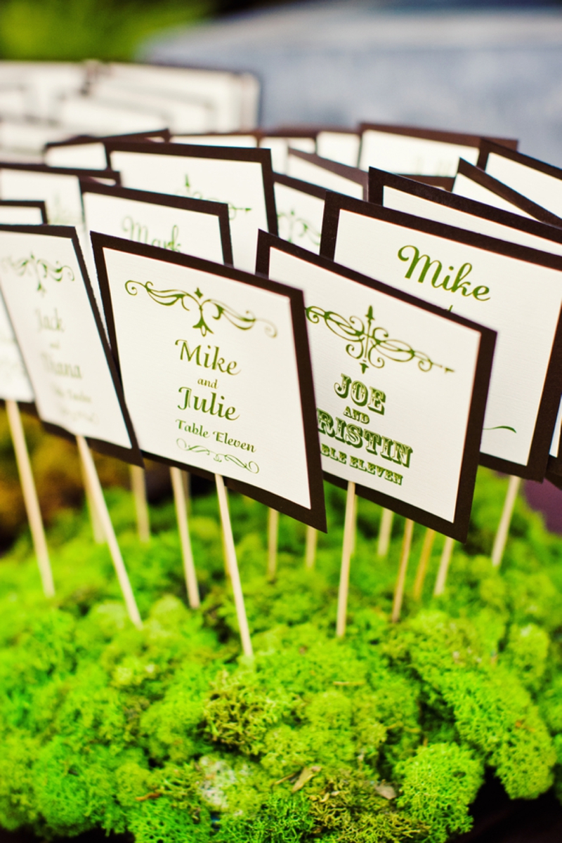 Modern, Elegant Green & Brown Fall Wedding via TheELD.com