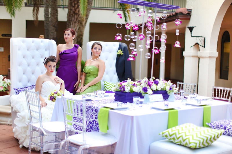 Modern Baroque Purple & Green Wedding Inspiration via TheELD.com