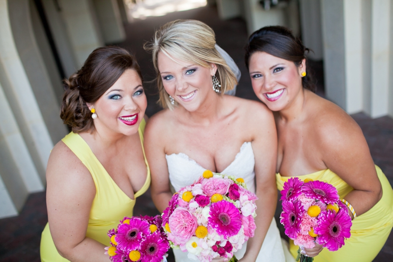 Pink, Aqua & Yellow Wedding By Flaire Weddings via TheELD.com