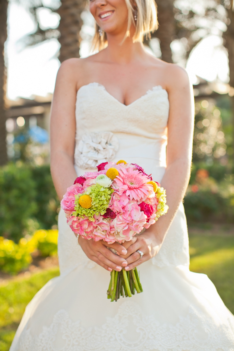 Pink, Aqua & Yellow Wedding By Flaire Weddings via TheELD.com