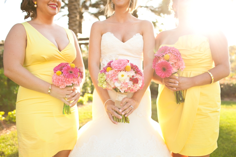 Pink, Aqua & Yellow Wedding By Flaire Weddings via TheELD.com