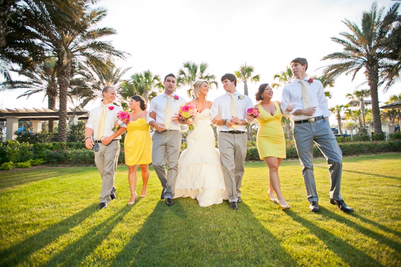 Pink, Aqua & Yellow Wedding By Flaire Weddings via TheELD.com