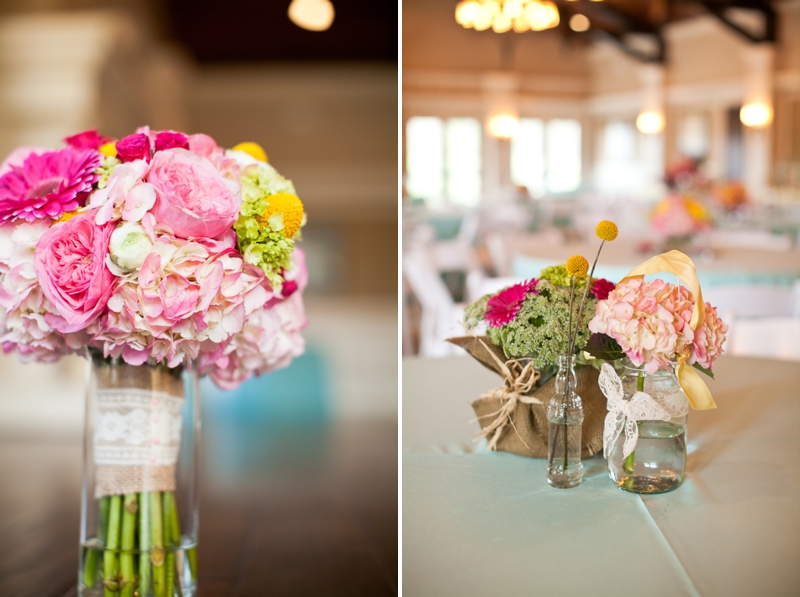 Pink, Aqua & Yellow Wedding By Flaire Weddings via TheELD.com