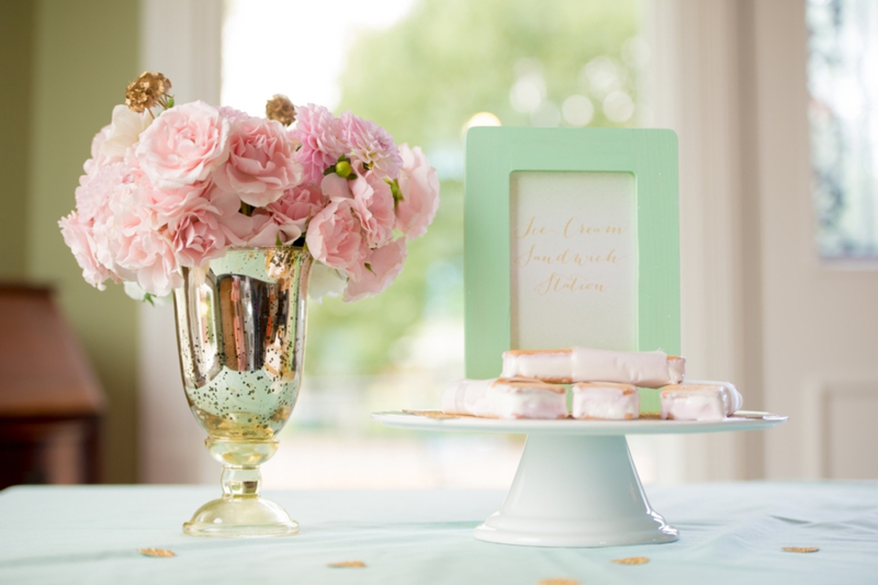 Pink, Mint & Gold Wedding Inspiration via TheELD.com