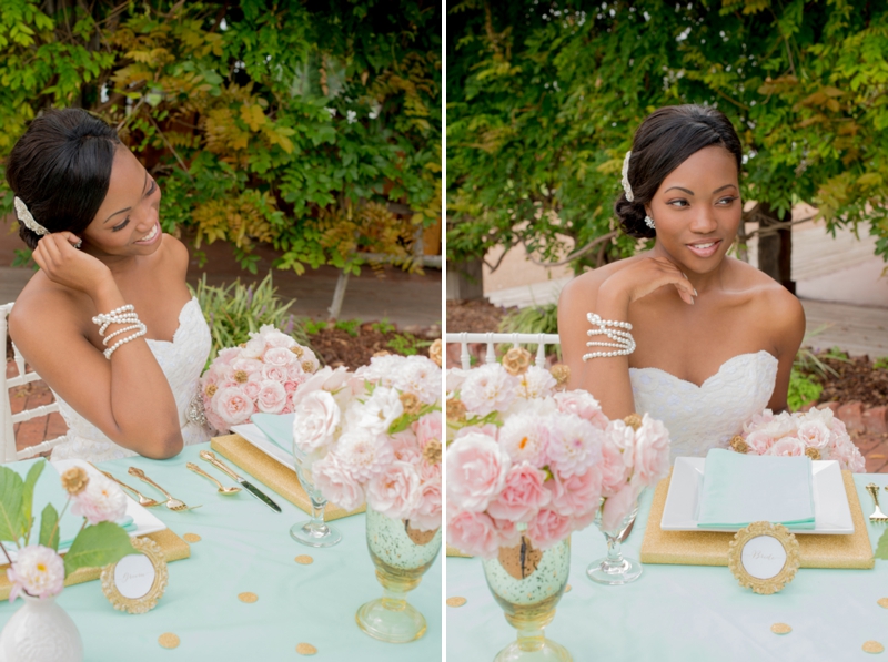 Pink, Mint & Gold Wedding Inspiration via TheELD.com