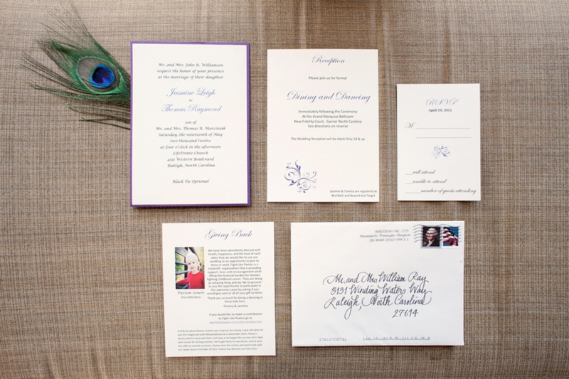 Elegant Eggplant & Navy North Carolina Wedding via TheELD.com