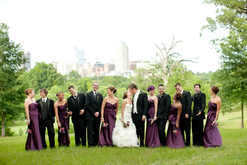 Elegant Eggplant & Navy North Carolina Wedding via TheELD.com