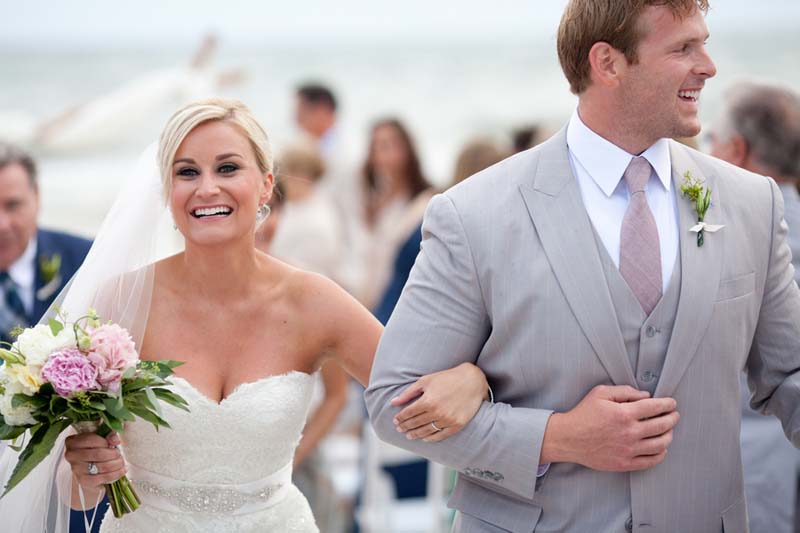 Pink Florida Beach Wedding via TheELD.com