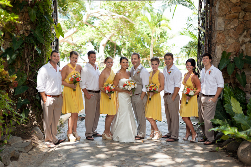 Yellow, Red, and Orange Mexico Destination Wedding via TheELD.com