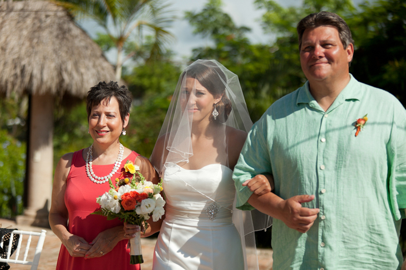 Yellow, Red, and Orange Mexico Destination Wedding via TheELD.com