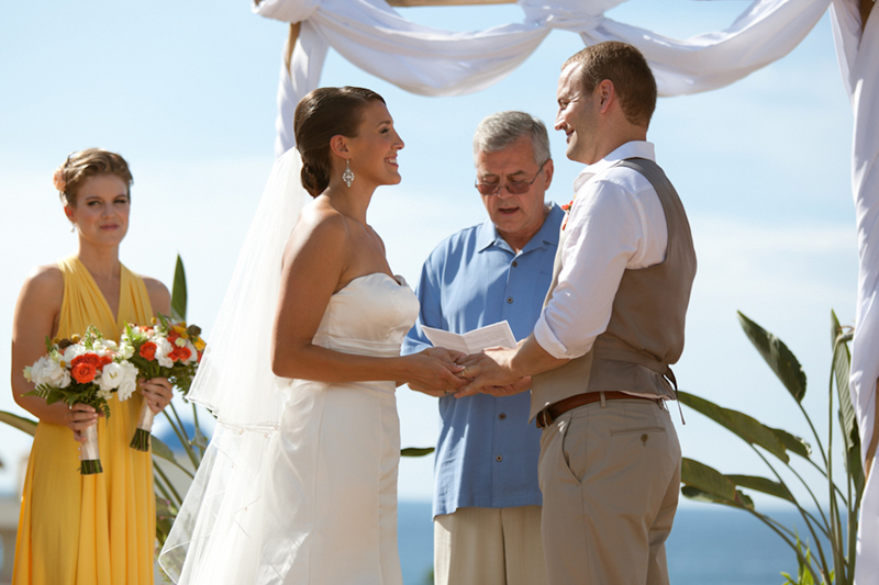 Yellow, Red, and Orange Mexico Destination Wedding via TheELD.com