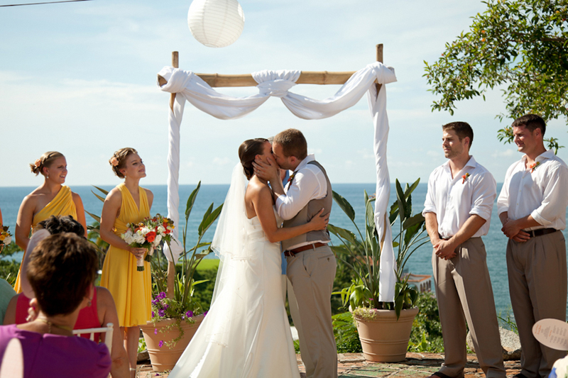 Yellow, Red, and Orange Mexico Destination Wedding via TheELD.com