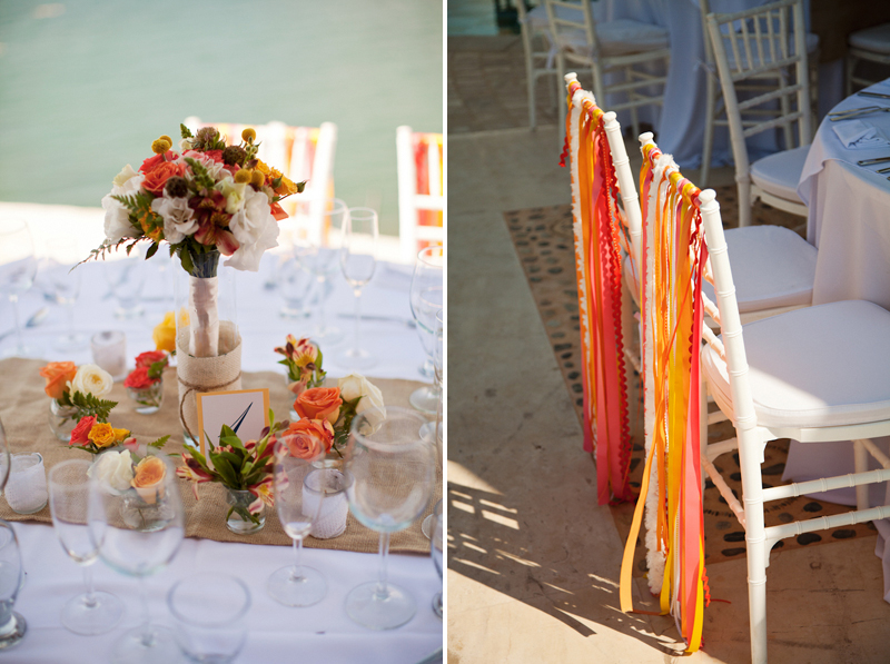 Yellow, Red, and Orange Mexico Destination Wedding via TheELD.com