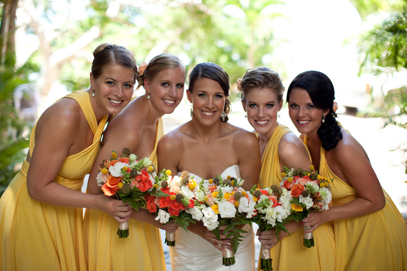 Yellow, Red, and Orange Mexico Destination Wedding via TheELD.com