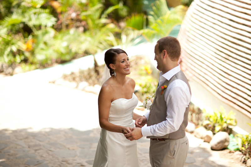 Yellow, Red, and Orange Mexico Destination Wedding via TheELD.com