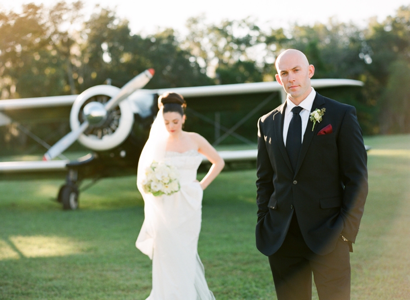 Emerald Green Aviation Inspired Wedding Inspiration via TheELD.com