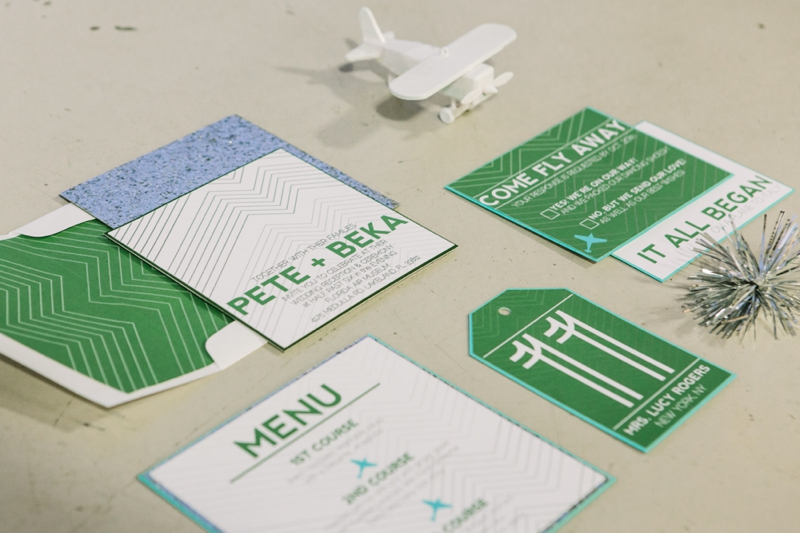 Emerald Green Aviation Inspired Wedding Inspiration via TheELD.com