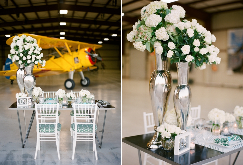 Emerald Green Aviation Inspired Wedding Inspiration via TheELD.com