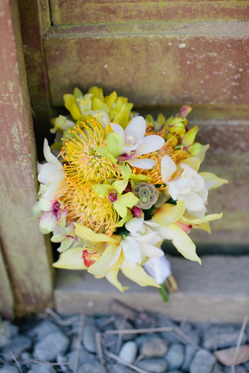 Handmade White, Gray & Yellow Wedding via TheELD.com